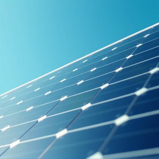 Image d'un panneau solaire en gros plan, refl√©tant le ciel bleu