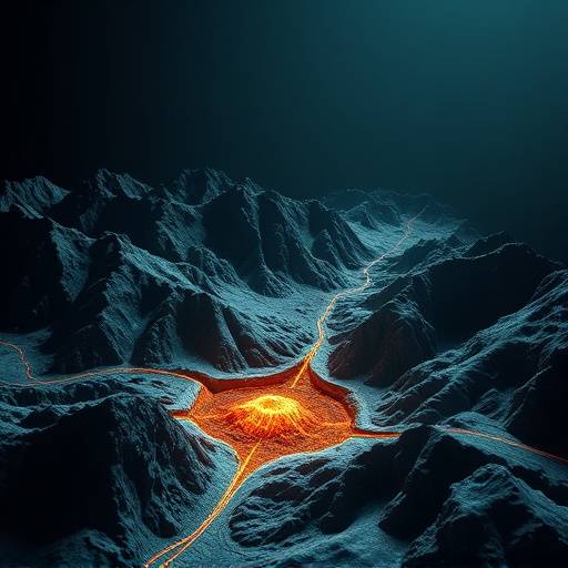 Représentation graphique d'une intelligence artificielle analysant des données sismiques pour prédire un tremblement de terre